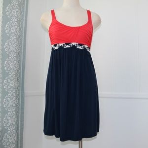 Soprano Dress midnight navy coral sleeveless medium